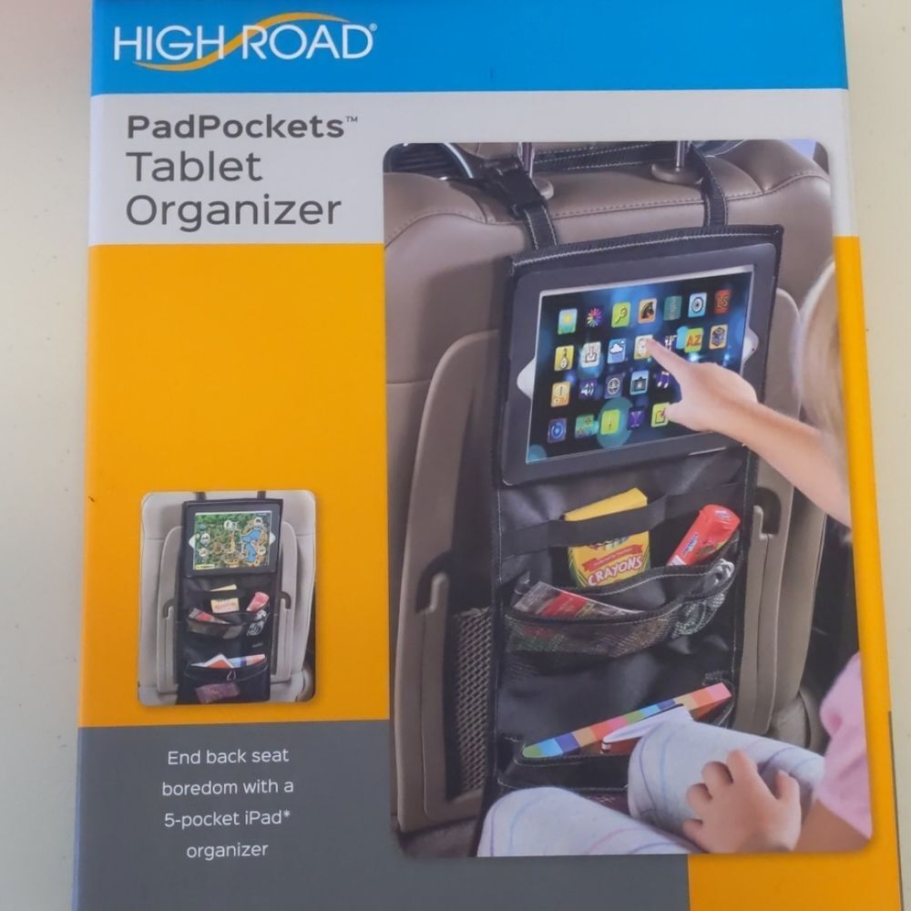 High Road pad pockets tablet organizer back seat